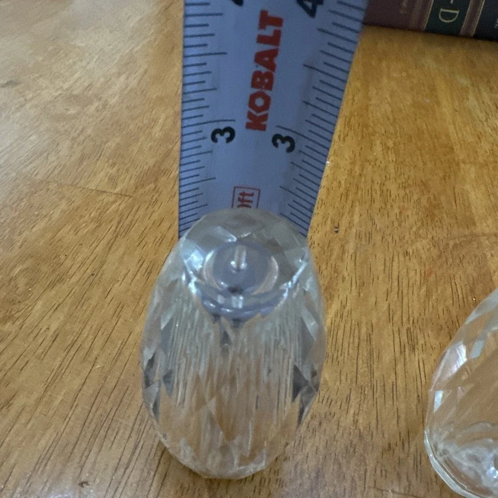 Vintage Elegant Clear Crystal Glass Small Salt Pepper Shakers 2.5